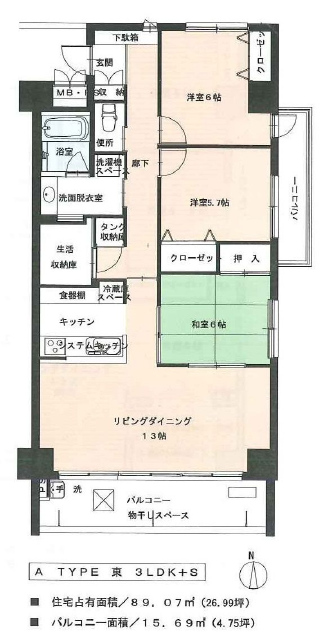 前橋市南町のオススメ賃貸マンション【 ADVANCE NAGAI Ⅲ 7階東角タイプ 】